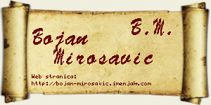 Bojan Mirosavić vizit kartica